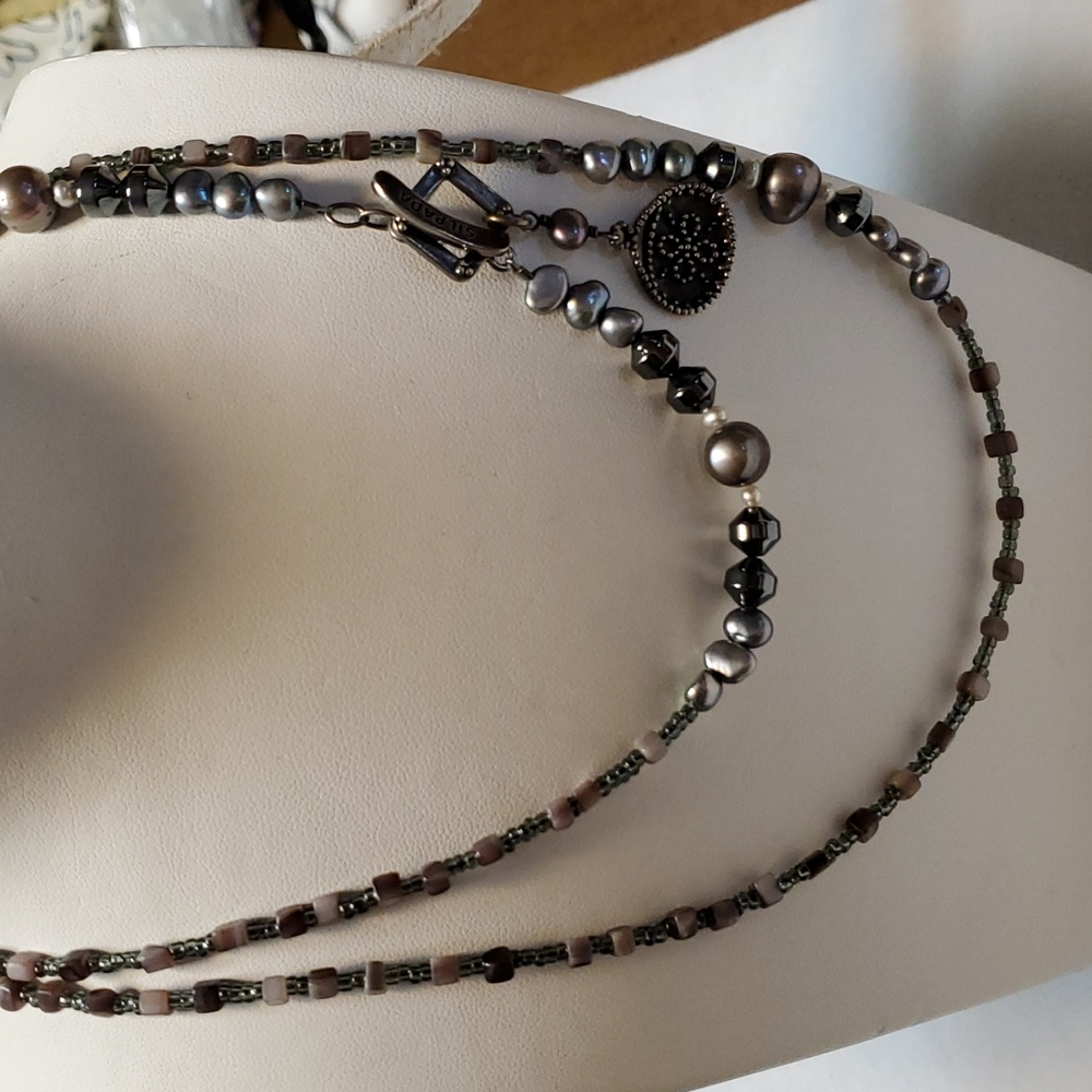 Silpada sterling and grey pearl necklace